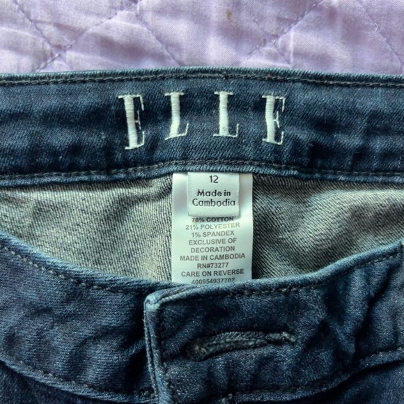 Jeans ELLE Taille 16 Femme - Slim/skinny, Bleu Foncé, 99% Coton, Occasion Très Bon état